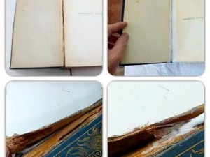 Proceso de restauración de un libro en mal estado