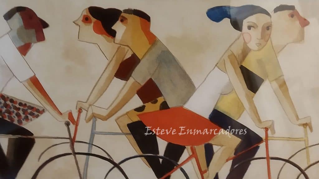 Didier Lourenço Detalle con ciclistas - Esteve Enmarcadores