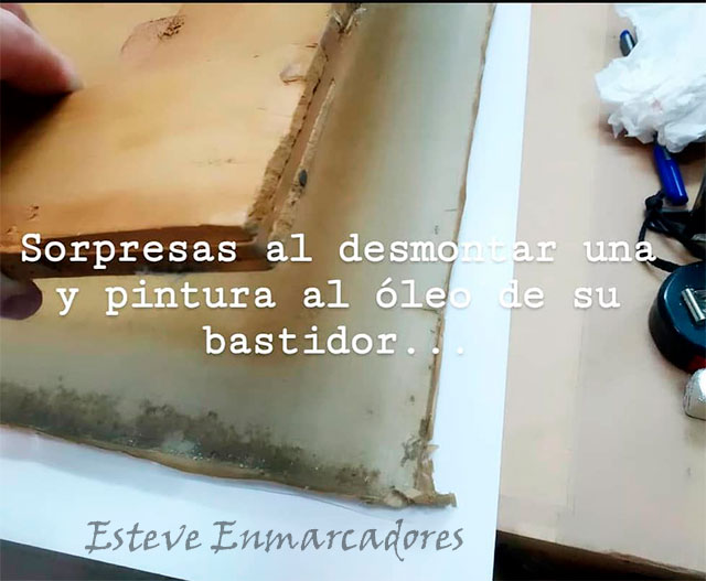 Suciedad bajo el bastidor - Esteve Enmarcadores