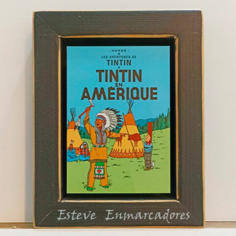 Tintín en América Portada enmarcada - Esteve Enmarcadores