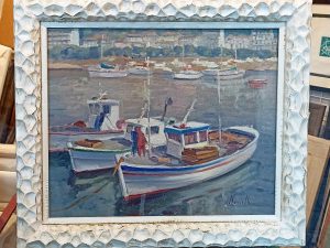 Barcas de pesca Pintura al óleo de Roselló