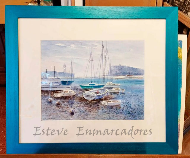 Puerto de Barcelona Acuarela - Esteve Enmarcadores