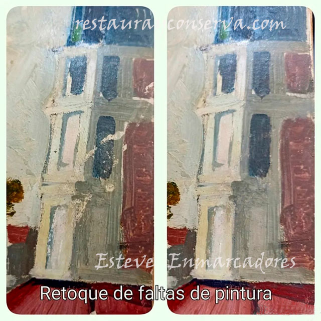 Retoque de faltas de pintura - Esteve Enmarcadores